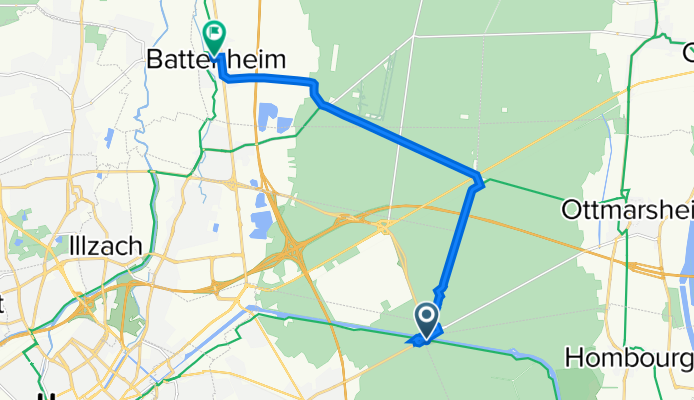 Eurovélo 6, Hombourg à 10 Rue de Ruelisheim, Battenheim