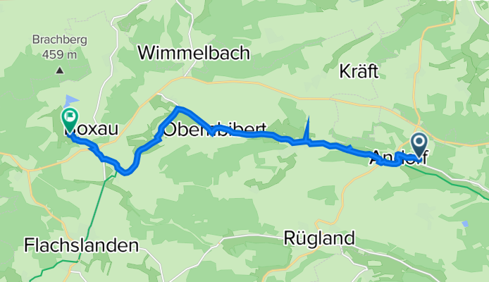 Andorf 104, Dietenhofen nach Schloßstraße 19, Flachslanden