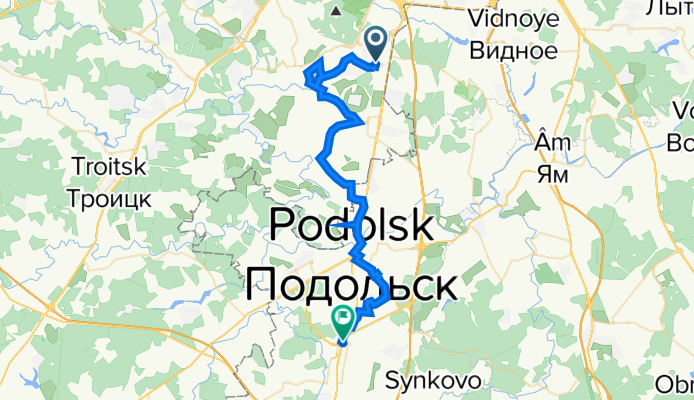От Бутово, Москва до Молодежная улица 8, Климовск