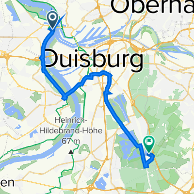 Königstraße 92, Duisburg nach Am Entenfang 1, Mülheim an der Ruhr