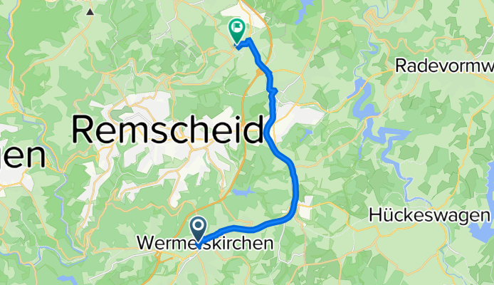 Vorm Eickerberg 2A, Wermelskirchen nach Tannenbergstraße 33, Remscheid