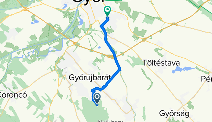 Arany János utca 141., Győrújbarát to Soproni út 16., Győr