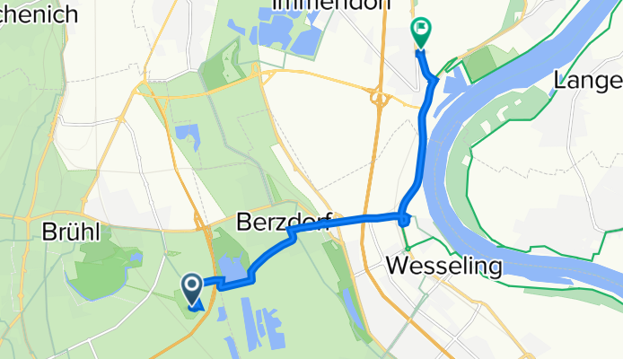An Schloss Falkenlust, Brühl nach Godorfer Hauptstraße 144, Köln