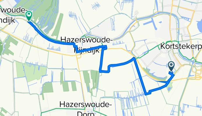 Polderpeil 41, Alphen aan den Rijn naar Hoge Rijndijk, Zoeterwoude