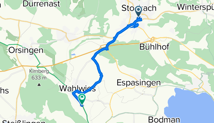 Hauptstraße 7, Stockach naar Stahringer Straße 50, Stockach
