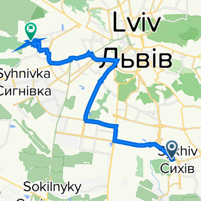 проспект Червоної Калини 60, Львів to вулиця Гніздовського 68-А, Львів
