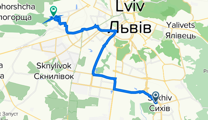 проспект Червоної Калини 60, Львів to вулиця Гніздовського 68-А, Львів