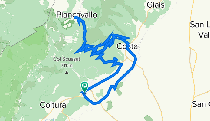 Da Via Casale 33B, Budoia a Via Cal Mattia 3, Budoia