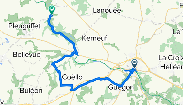 1–5 Rue Beaumanoir, Josselin à D 117, Forges de Lanouée