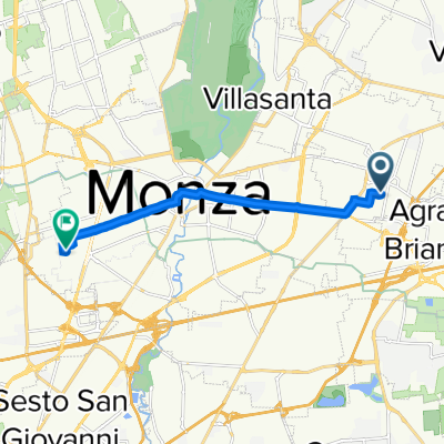 Via San Pio X 13, Concorezzo a Via Carlo Montanari 19, Monza