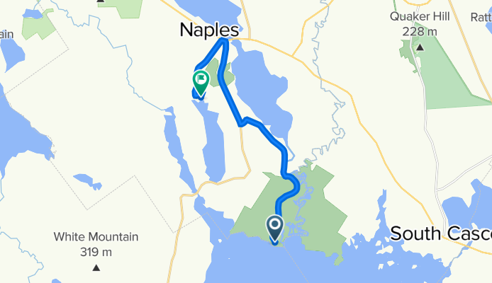 43.913° N -70.584° W to 43.953° N -70.613° W