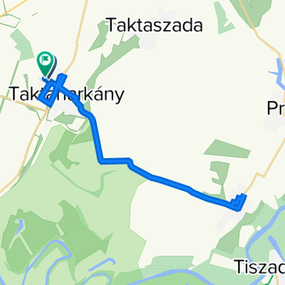 Megyaszói utca 4–10., Taktaharkány to Kodály Zoltán utca 39., Taktaharkány