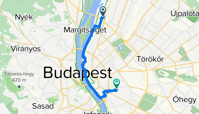 Karikás Frigyes utca 2, Budapest to Szigony utca 13a, Budapest