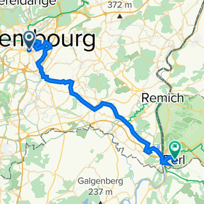 Place de la Gare 34, Luxembourg to Hubertus-von-Nell-Straße 13, Perl