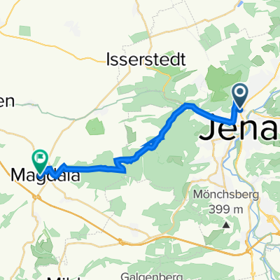 Dornburger Straße 26, Jena nach Ottstedter Straße 7, Magdala