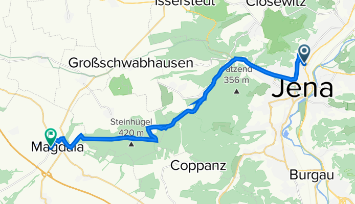 Dornburger Straße 26, Jena nach Ottstedter Straße 7, Magdala