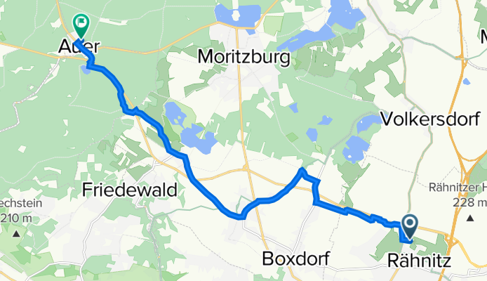Radeburger Straße 214, Dresden nach Siedlerweg 28A, Moritzburg
