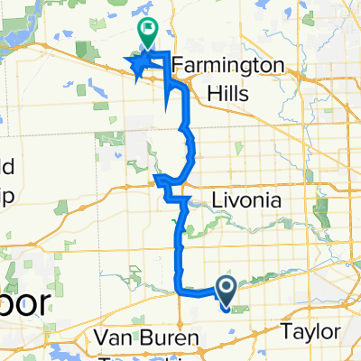 6069 Second St, Romulus to 556–630 S Lake Dr, Novi