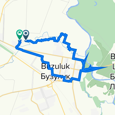 От улица Нефтянников 32, Бузулук до Тихая улица 6, Бузулук