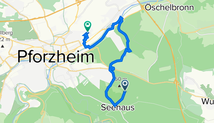 Kirschenpfad 1, Pforzheim nach Unterer Wingertweg 12, Pforzheim