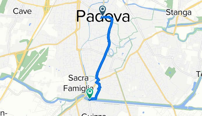 Piazza dei Signori 33, Padova to Lungargine Scaricatore, Padova