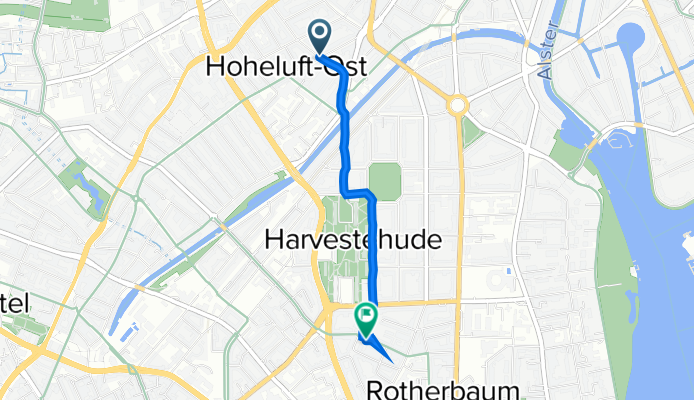 Löwenstraße 37–51, Hamburg nach Rutschbahn 14, Hamburg