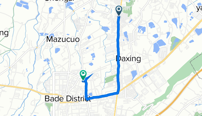 No. 338 Jieshou Road Section 2, Bade District to No. 282 Rende Road, Bade District