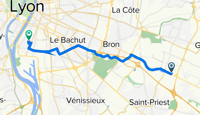 204 Route de Grenoble, Saint-Priest à 21 Rue Simone de Beauvoir, Lyon