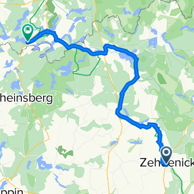 Berliner Straße 1, Zehdenick nach Canower Allee 19, Wustrow