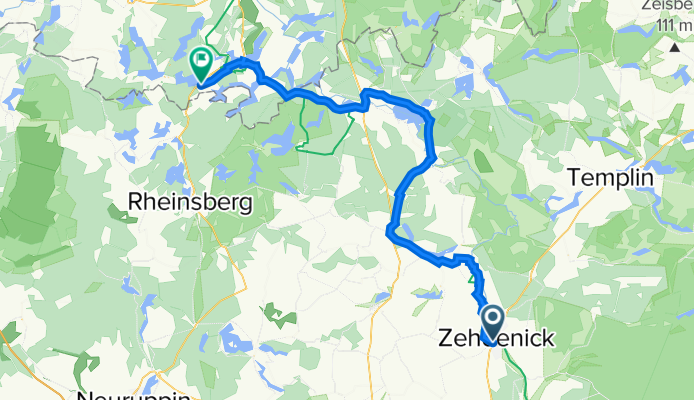 Berliner Straße 1, Zehdenick nach Canower Allee 19, Wustrow