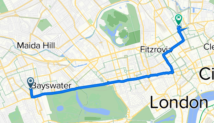 34 Pembridge Sq, London to 96 Euston Road, London