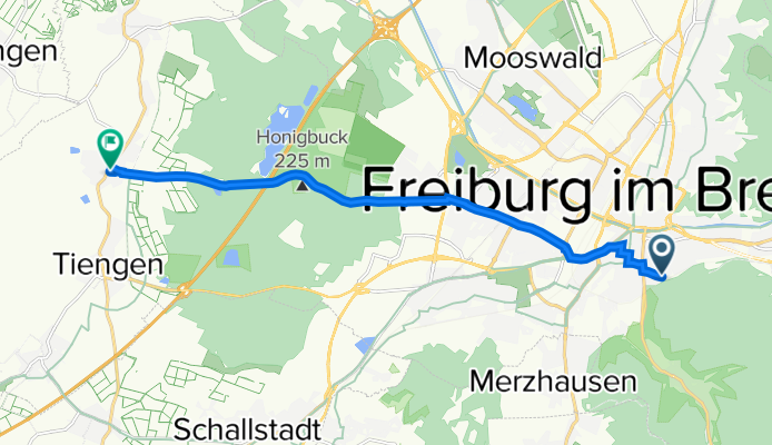 Maria-Theresia-Straße 22, Freiburg im Breisgau nach Burgweg 4, Freiburg im Breisgau