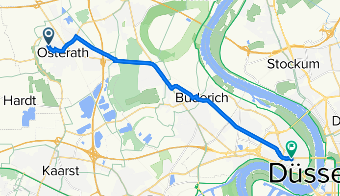 Hinsbecker Weg 10, Meerbusch nach Barbarossaplatz 4, Düsseldorf