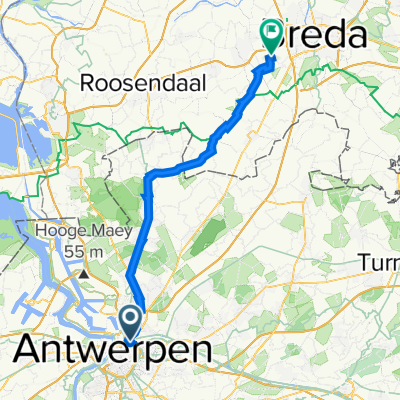 Kalverstraat 8, Antwerpen to Liesdreef 40, Breda