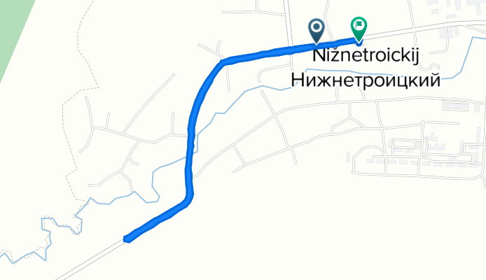 От улица Ленина, Нижнетроицкий до Неизвестная дорога, Нижнетроицкий
