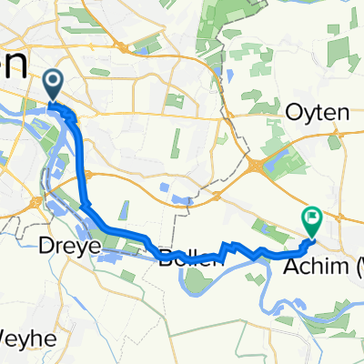 Pfalzburger Straße 41, Bremen nach Bierdener Kämpe 1, Achim