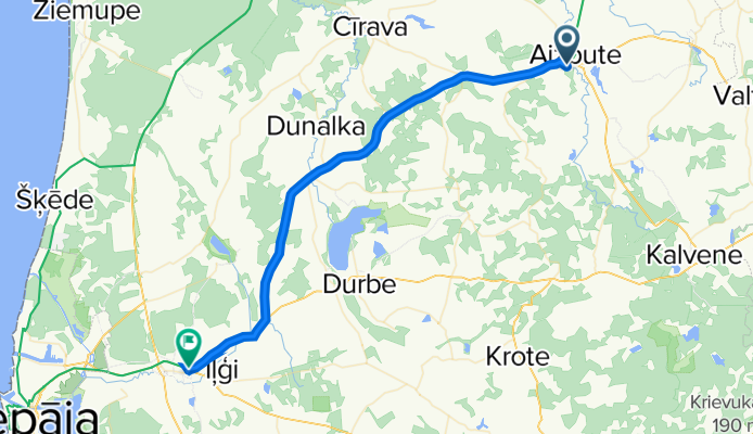 Brīvības iela 25, Aizpute nach Vītolu iela 22, Grobiņa