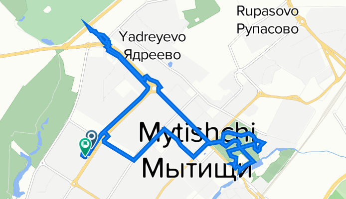 Юбилейная улица, 24, Мытищи до Юбилейная улица, 26Б, Мытищи