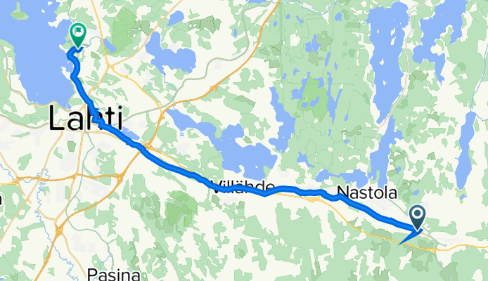 Rautetie 2, Nastola to Ritaniemenkatu 8, Lahti