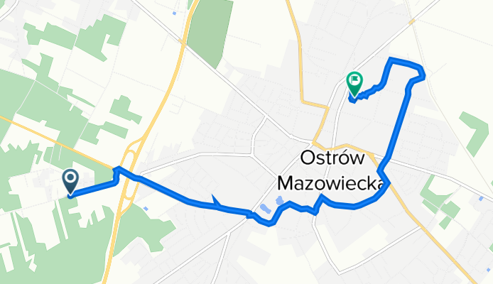 Wiśniowa 41–49, Ostrów Mazowiecka do Tadeusza Kościuszki 38B, Ostrów Mazowiecka