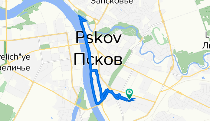 От Стахановская улица 4, Псков до Стахановская улица 4, Псков