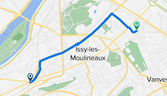 De Les Arches d'Issy 21, Issy-les-Moulineaux à Rue Claude Matrat 5, Issy-les-Moulineaux