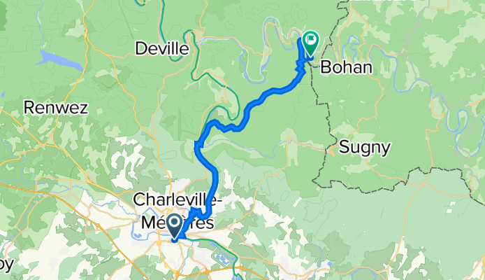 De Avenue du 91ÉME R.I. 3, Charleville-Mézières à Route de Bohan 2B, Les Hautes-Rivières