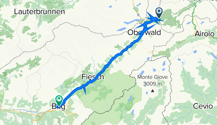 Furka Pass to Brig