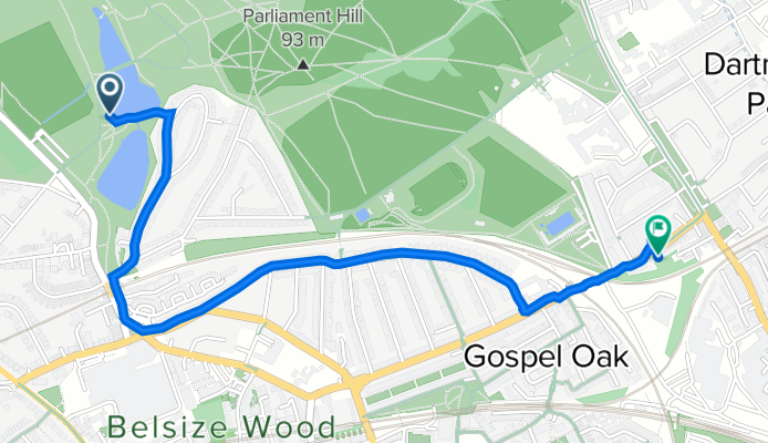 Camden, London to 15A Gordon House Road, London
