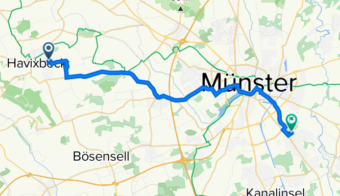 Schlesierstraße 7B, Havixbeck nach Erich-Greffin-Weg 14, Münster