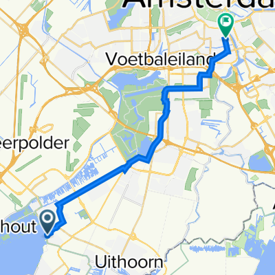 Kudelstaartseweg 1, Aalsmeer to Tolstraat 95, Amsterdam