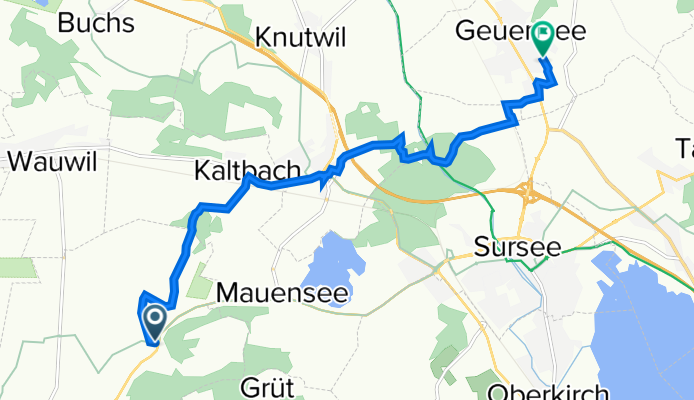 Moosgasse 1, Kottwil nach Grünaustrasse 17, Geuensee