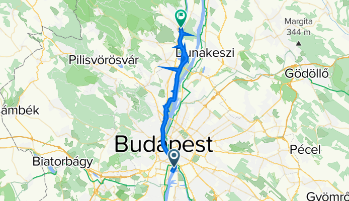 Kopaszi gát 2., Budapest to Duna korzó 9–10., Szentendre