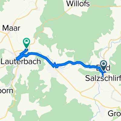 Schmittstraße 1, Bad Salzschlirf to Lauterbach (Hessen) Nordbahnhof